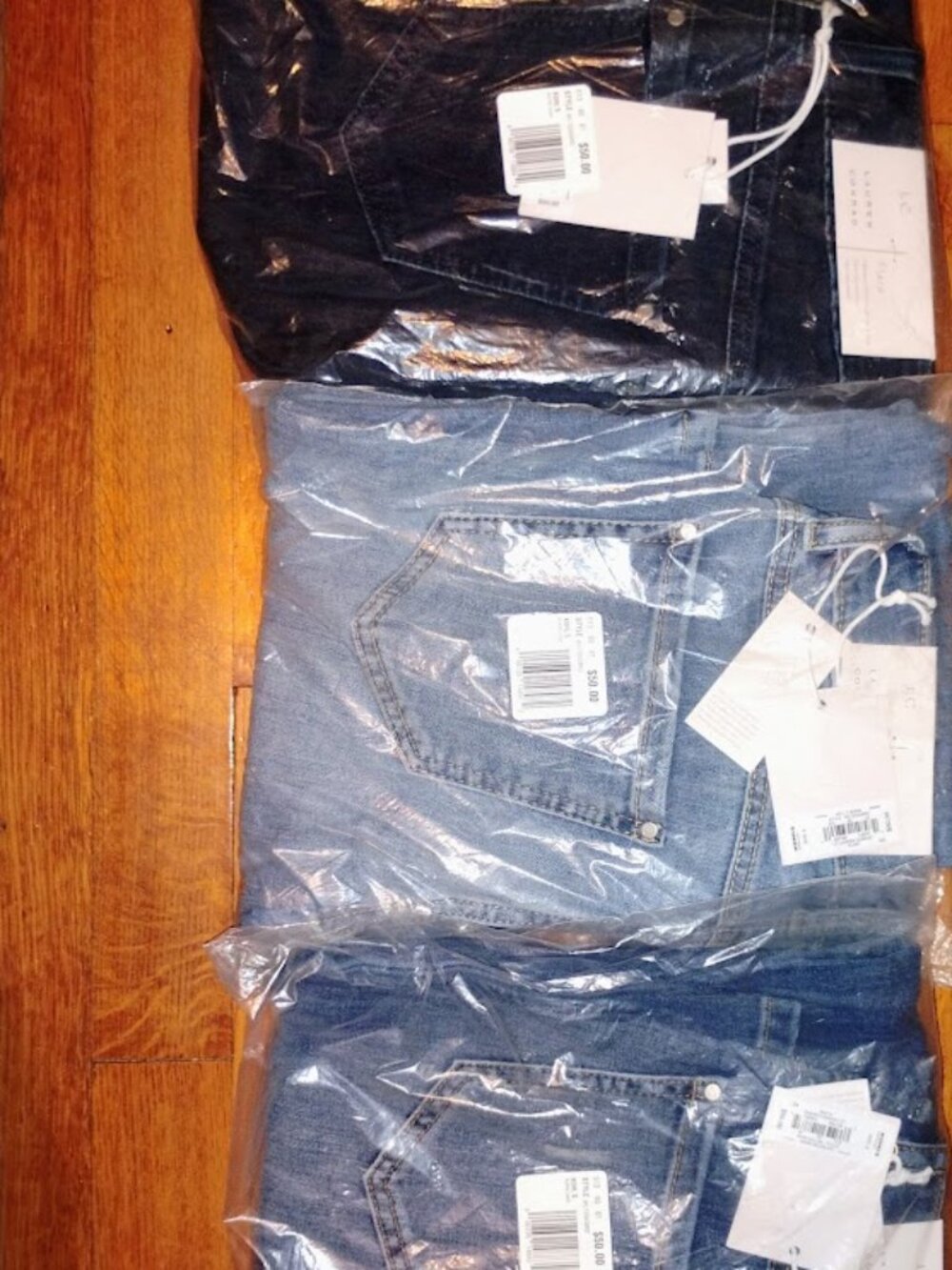 Lot of 3 Lauren Conrad Flared Denim Jeans Sz 6 Mid Rise 5-Pocket Jeans - NWT